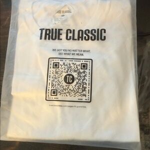True Classic Men's White Short Sleeve Tee with QR Graphic
